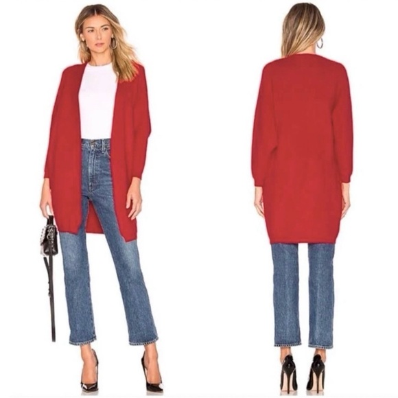 Lovers + Friends Sweaters - NWT Lovers + Friends Red Knit Oversized Cardigan, size large.
